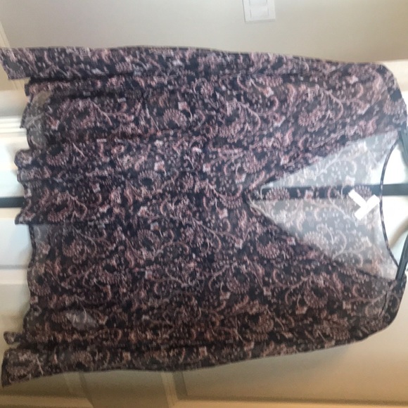 Joie Tops - Sheer blue and taupe baby doll Joie silk blouse